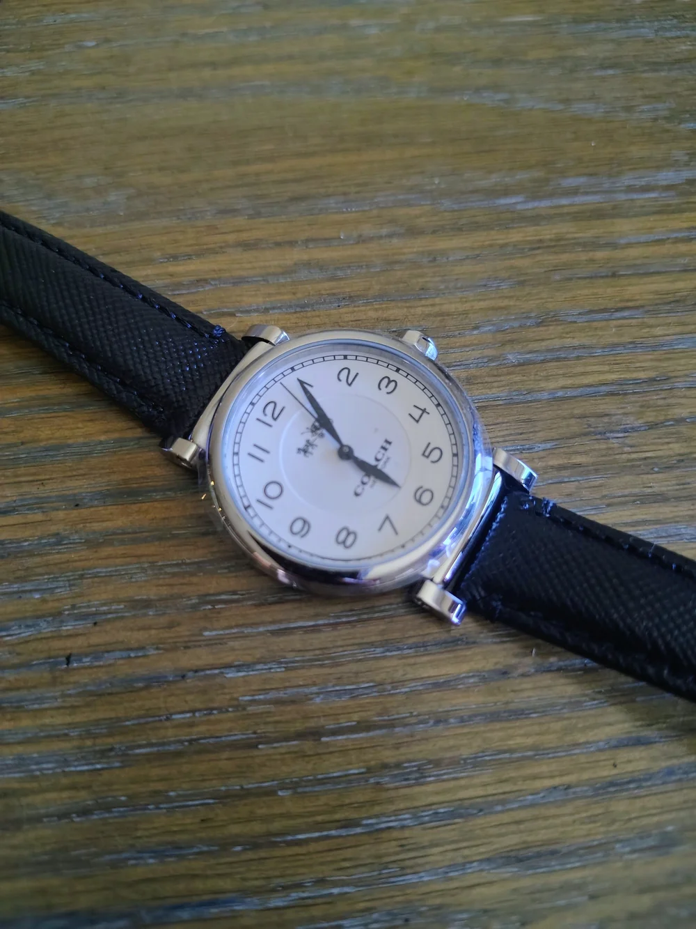 NWT Coach Madison Women's Black Leather Watch White Dial 14502406